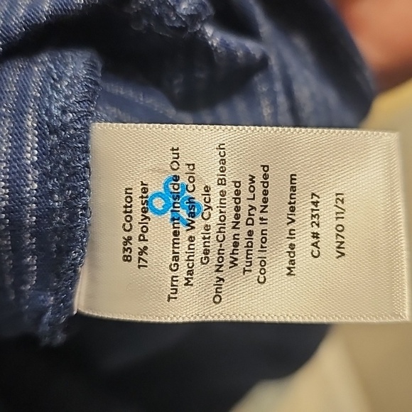 T By Talbots Tie Front Short Sleeve T-Shirt Dress Sheath In Navy - Picture 6 of 7